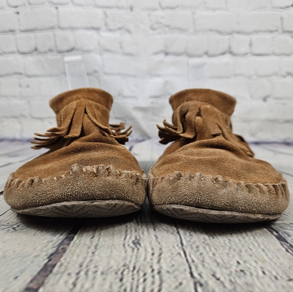 SOFTMOC | heel zip fringe suede leather moccasin - Picture 6 of 10